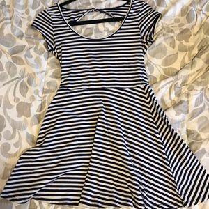 Navy blue and white stripped dress